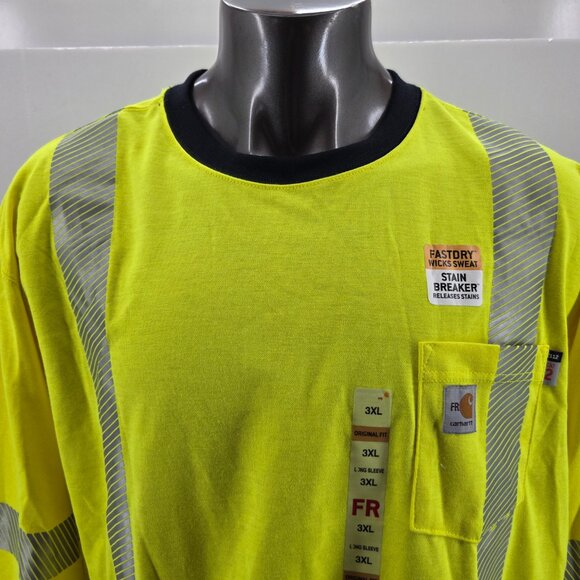 Carhartt  FR High Vis Force Men's 102905 323 Long Sleeve T-Shirt - Picture 14 of 16
